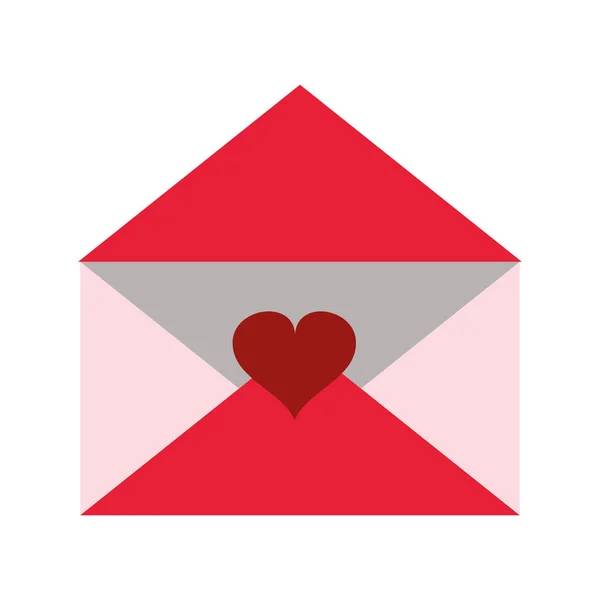 Carta de amor abierta colorida con mensaje romántico — Vector de stock