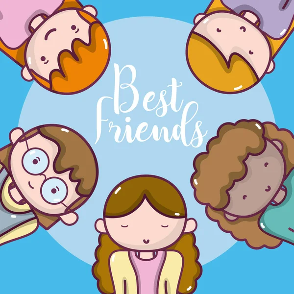 Womens Best Friends Cute Cartoons Vector Illustration Graphic Design — Stock Vector