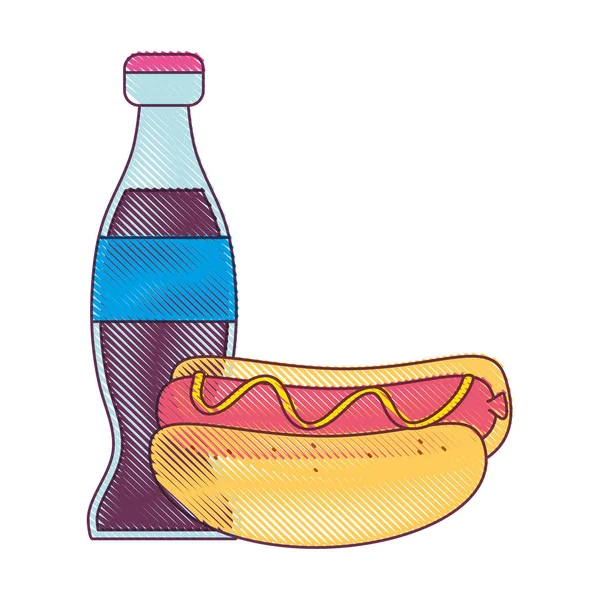 热狗和苏打水设计 — 图库矢量图片
