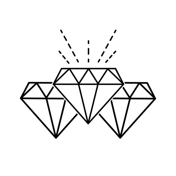 Γραμμή διαμάντια κρυστάλλινα και πολύτιμα πετράδια πέτρες — Διανυσματικό Αρχείο