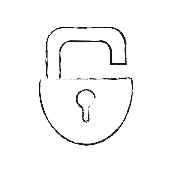 Grunge open hangslot zekerheid en bescherming-object — Stockvector