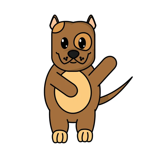 Очаровательное и милое собачье животное с поднятой рукой — стоковый вектор