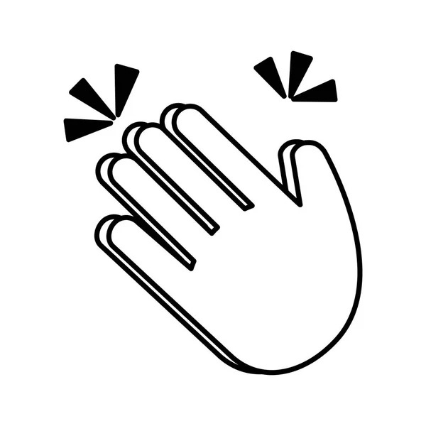 Γραμμή emoji χέρι κουνώντας χειρονομία έκφραση — Διανυσματικό Αρχείο