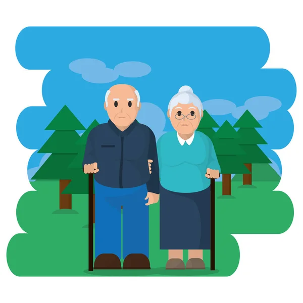 Abuelos diseño de dibujos animados — Vector de stock