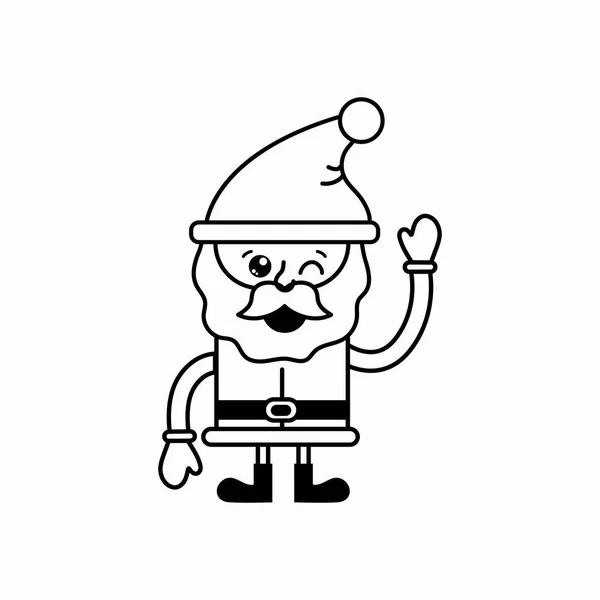 Neşeli Noel Sezon Tema Izole Tasarım Vektör Çizim Noel Baba — Stok Vektör