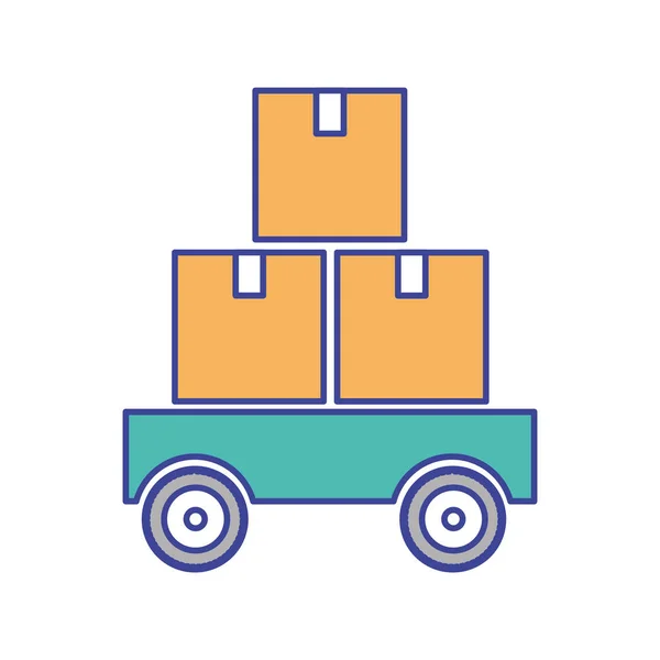 Kotak Pengiriman Dan Tema Logistik Gambar Vektor Rancangan Terisolasi - Stok Vektor
