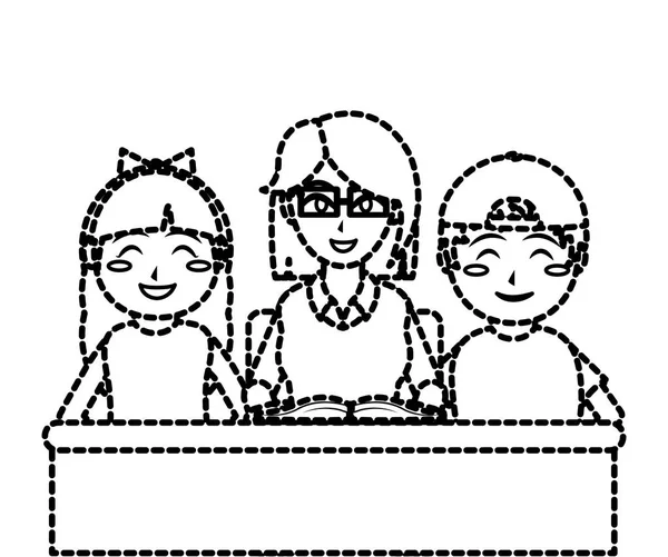 Girl boy and teacher design — Stock Vector