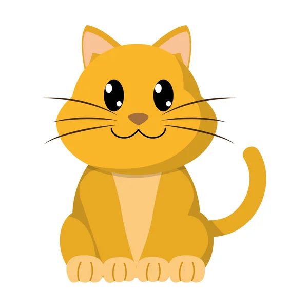 Gato feliz colorido lindo animal carácter — Vector de stock