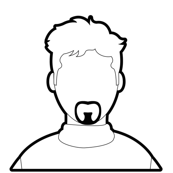 Outline avatar man with casual shirt and faceless — Stock Vector