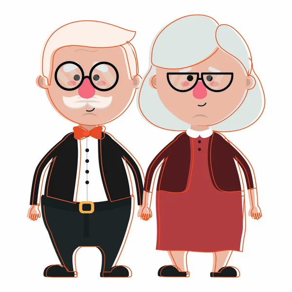 Abuelos diseño de dibujos animados — Vector de stock