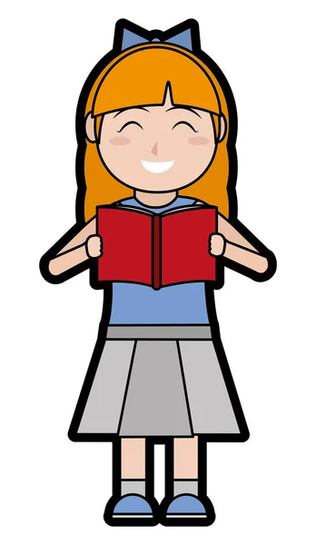 Girl and book design — Stock Vector