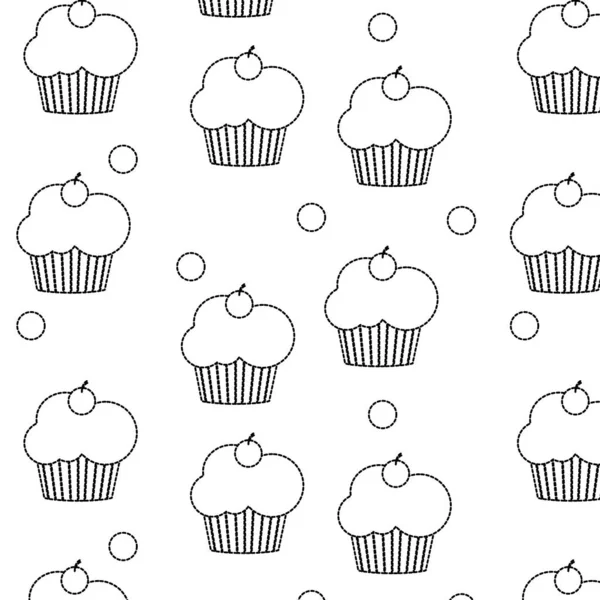 Cupcake Backgroof Desszert Édes Pékség Téma Elszigetelt Design Vektor Illusztráció — Stock Vector