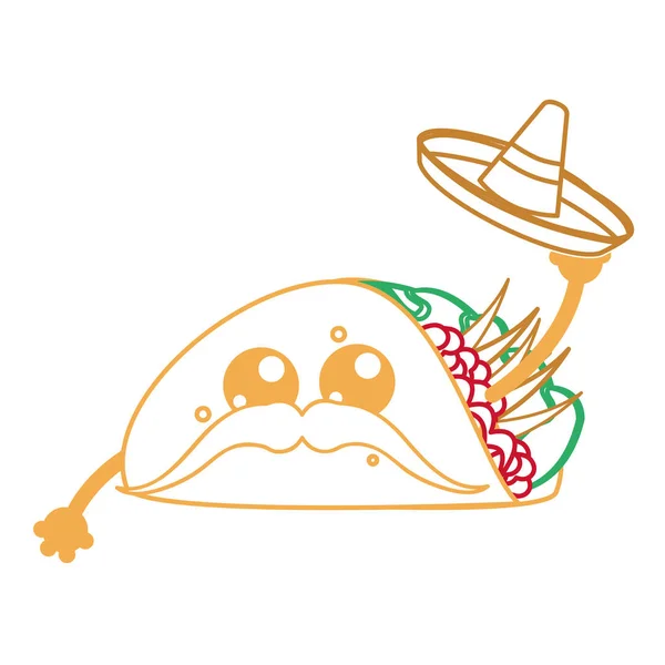 Burrito Comida Mexicana Cozinha Tradicional Tema Design Isolado Ilustração Vetorial —  Vetores de Stock