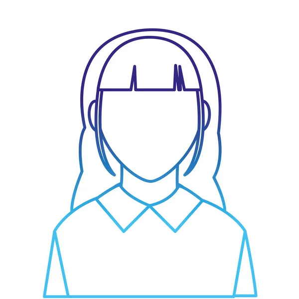 降级线头像妇女与默认的脸和衬衫 — 图库矢量图片