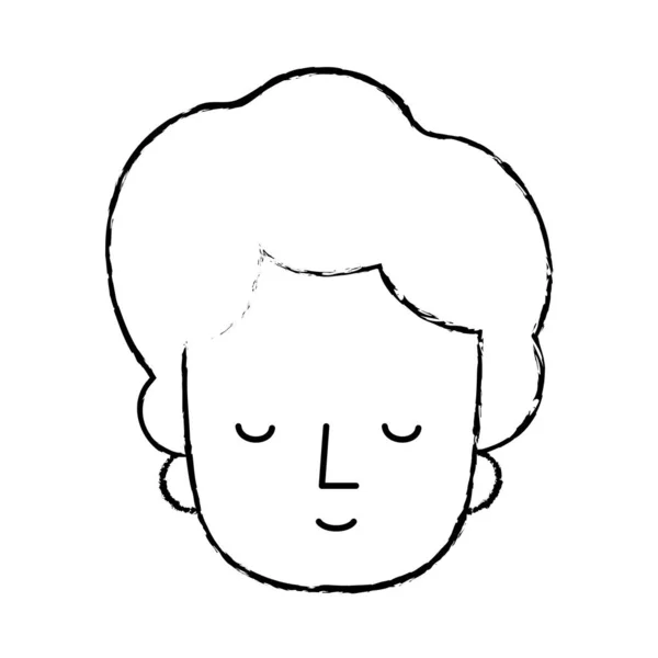 Hombre social grunge con los ojos cerrados y diseño de peinado — Archivo Imágenes Vectoriales
