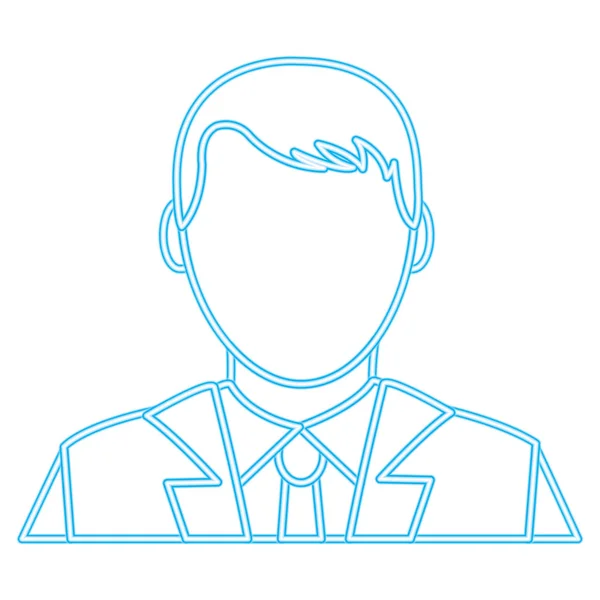 Neon line avatar eleganta mannen med skjorta och ansiktslösa — Stock vektor