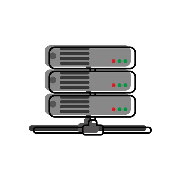 Web Hosting Data Center Alap Téma Elszigetelt Design Vektor Illusztráció — Stock Vector