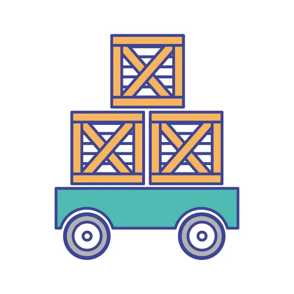 Krabice Dodání Přepravní Logistické Téma Izolované Design Vektorové Ilustrace — Stockový vektor
