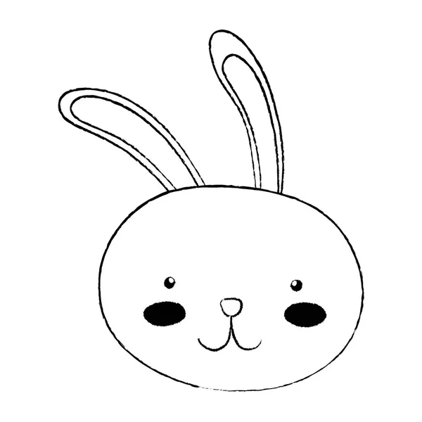 Grunge feliz personagem animal cabeça de coelho — Vetor de Stock