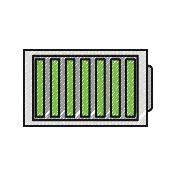 带电平电荷的磨碎电池电源技术 — 图库矢量图片