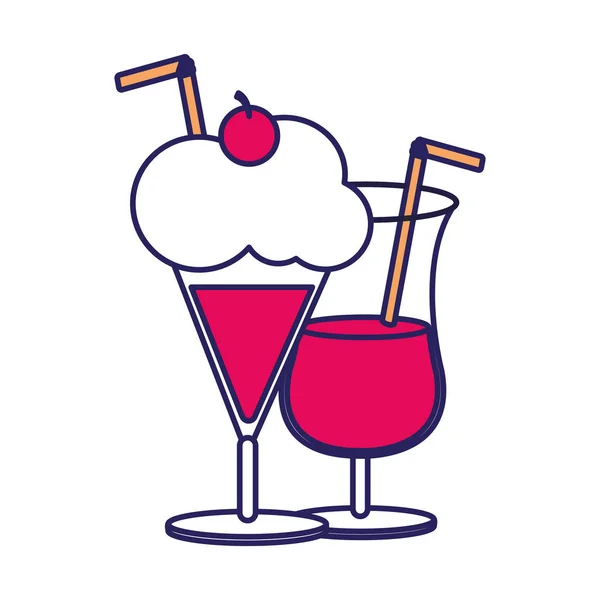 Cocktail Und Milchshake Von Getränken Und Speisekarte Thema Isolierten Design — Stockvektor