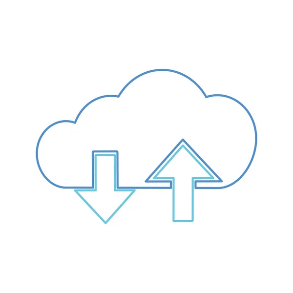 Cloud Computing Technologie Stockage Thème Virtuel Conception Isolée Illustration Vectorielle — Image vectorielle