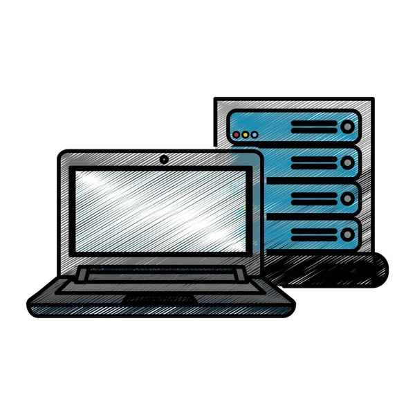 Web Hosting Von Rechenzentren Und Basisthema Isolierte Design Vektor Illustration — Stockvektor