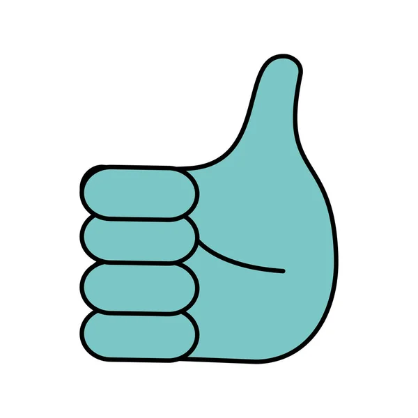 Linha cor emoji mão todos boa expressão gesto —  Vetores de Stock