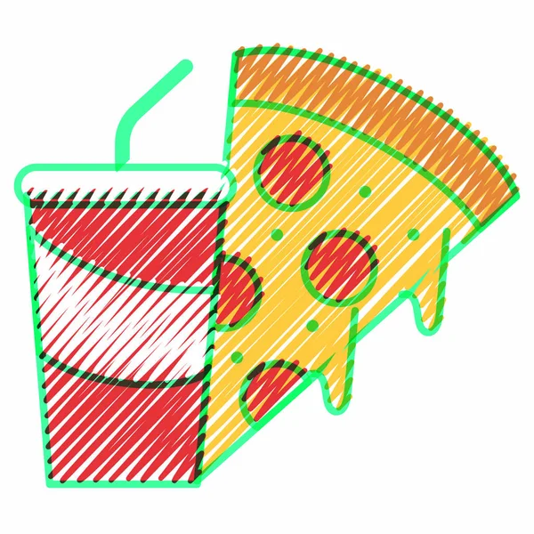 Diseño de pizza aislada — Vector de stock