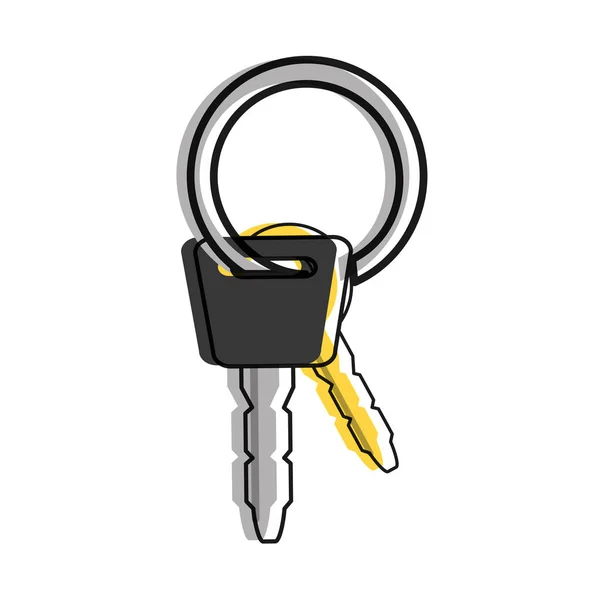 Переміщений об'єкт кольорових ключів автомобіля в систему безпеки — стоковий вектор