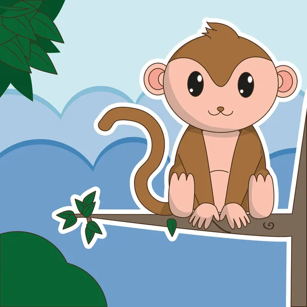 Desenho de desenho animado de macaco — Vetor de Stock