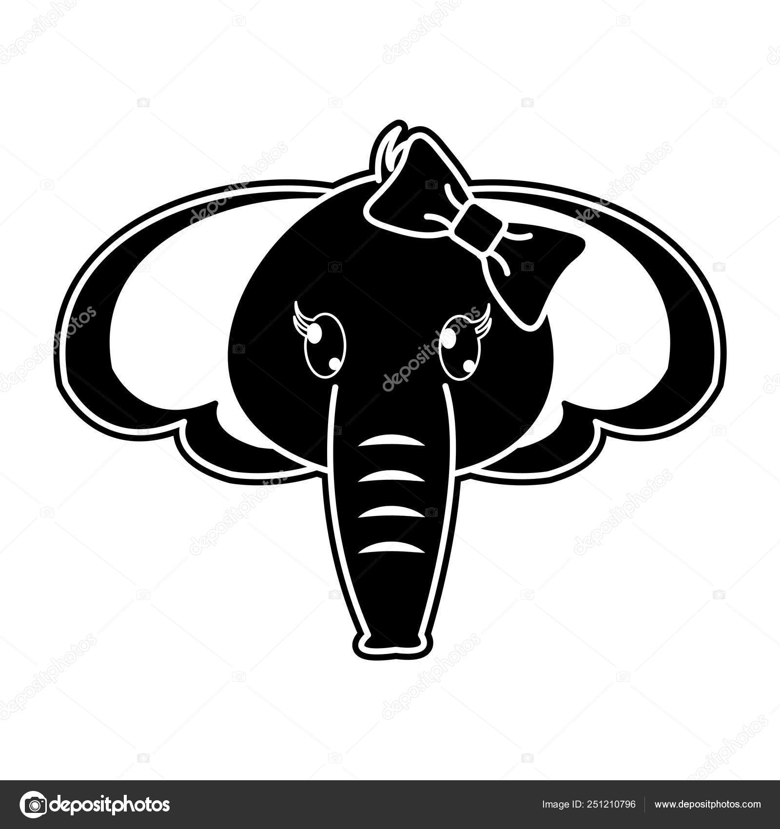 silhouette female elephant head cute animal stock vector c stockgiu 251210796 silhouette female elephant head cute animal stock vector c stockgiu 251210796