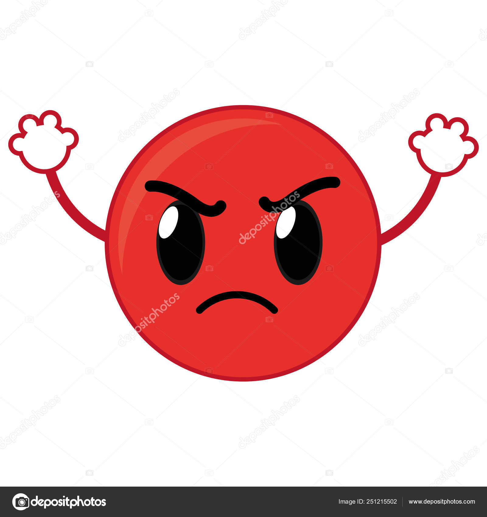 Image vectorielle Émoji colère expression du visage avec les bras par  ©stockgiu - 251215502, image size:1600x1700