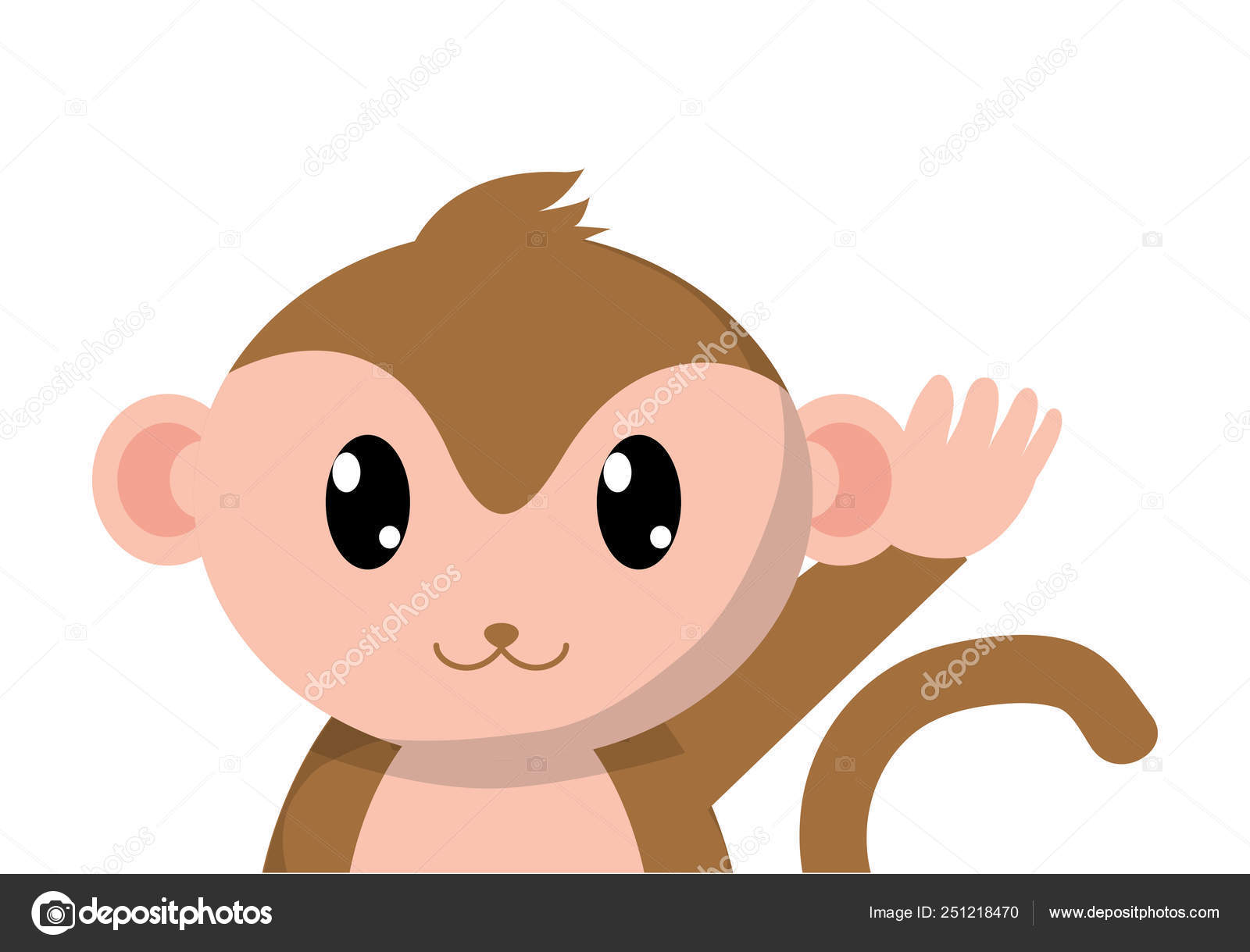 Macaco bonito quer tirar maçã da ilustração de natureza animal de