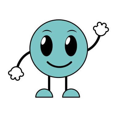 kolları ve bacakları hat renk mutlu emoji ifadesiyle