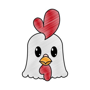 rendelenmiş horoz baş sevimli hayvan karakter