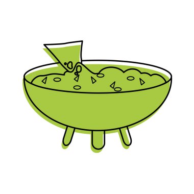 Meksika yemeği ve geleneksel yemekleri Tema izole tasarım vektör çizim sos