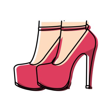 yüksek topuklu ayakkabısının içinden kadın ayakları