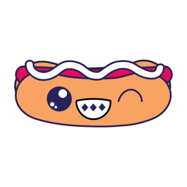 Sosisli sandviç lokanta kentsel ve lezzetli menü Tema izole tasarım vektör çizim