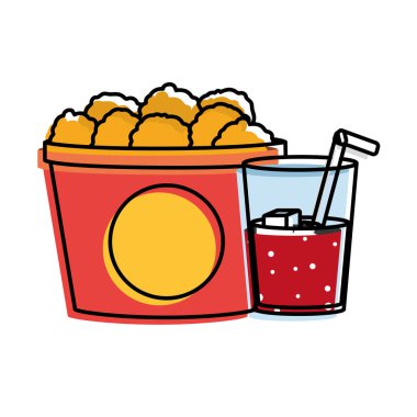 Tavuk ve içecek lokanta kentsel ve lezzetli menü Tema izole tasarım vektör çizim