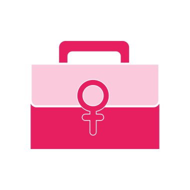 Kadınlar işareti ile renkli ilk yardım kiti