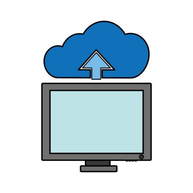 Bilgisayar aygıtı becerikli alet ve teknoloji Tema izole tasarım vektör çizim