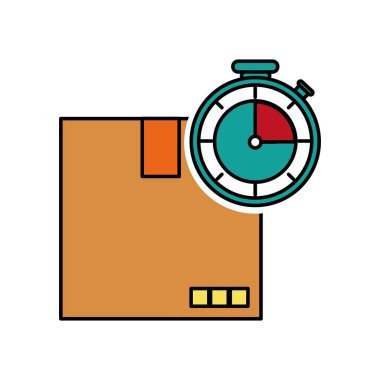 Vektör çizim tasarım kutusu ve teslimat nakliye ve lojistik Tema Isolated Chronometre