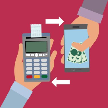 makbuz ile dataphone ve faturaları ile smartphone ile el