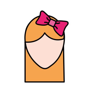 Varsayılan kız saç modeli ve şerit yay ile