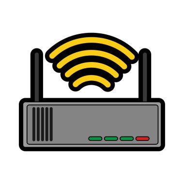 WiFi internet teknoloji ve iletişim Tema izole tasarım vektör çizim