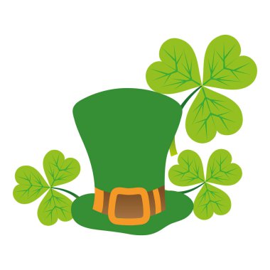 renk st patrick şapka yonca bitkilerle