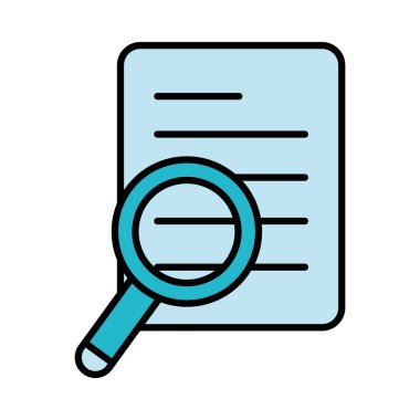 çizgi rengi iş belge kağıt büyüteç ile