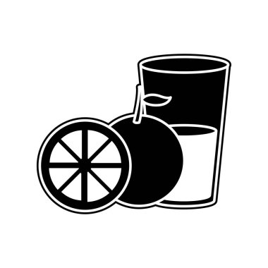 Portakal ve meyve suyu meyve sağlıklı ve organik gıda Tema izole tasarım vektör çizim