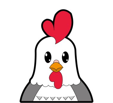 tam renkli çok güzel horoz sevimli hayvan karakter